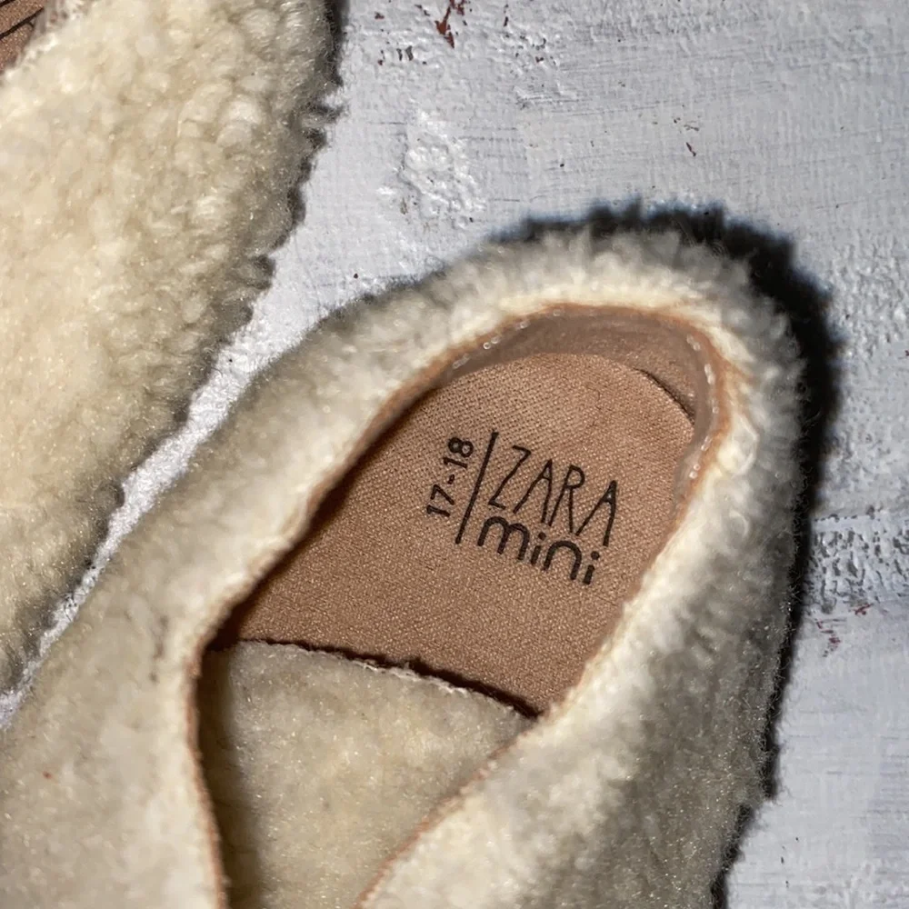 Baby Zara Mini Sherpa lace up shoes & gray fur boots bundle!!